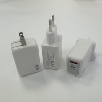 Chargeur rapide GaN double port 65W pour téléphone, prise US/EU, QC3.0 PD45W, adaptateur secteur compact de voyage, logo personnalisé, vente en gros usine