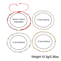 Ensemble de bracelets d'été faits à la main Go2boho, perles de couleur agate rouge, charme carré, bijoux superposés pour femmes