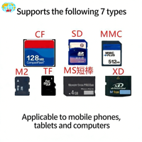 Adaptador USB 2.0 6 en 1 al por Mayor, Lector de Tarjetas de Alta Velocidad para USB Externo, Mini SDHC, M2, MMC, XD, CF, Lector de Tarjetas de Memoria Todo en Uno