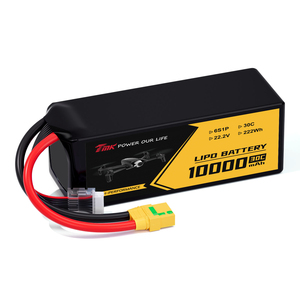 TMK 맞춤형 <span class=keywords><strong>RC</strong></span> 드론 리포 배터리 <span class=keywords><strong>10000mAh</strong></span> 22.2V 6S1P 30C 연속 방전 반고체 배터리 UAV 400Wh/kg 500-사이클 CE - Product Image 3