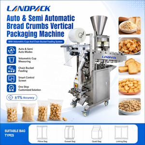 Machine d'emballage et de conditionnement automatique VFFS pour sachets de 5g de sucre blanc, sel, snacks, aliments déshydratés, pain, galettes, chips de pommes de terre - Product Image 1