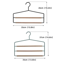 Porte-vêtements multi-usages en bois et métal à plusieurs niveaux pour le rangement des foulards, cravates, hijabs, pantalons et pour le rangement sur balcon