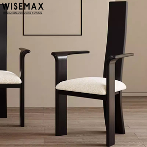 WISEMAX MUEBLES Muebles de sala Silla de comedor Respaldo alto Marco de madera Silla de madera de estilo chino Silla de comedor de brazo de diseñador - Product Image 2