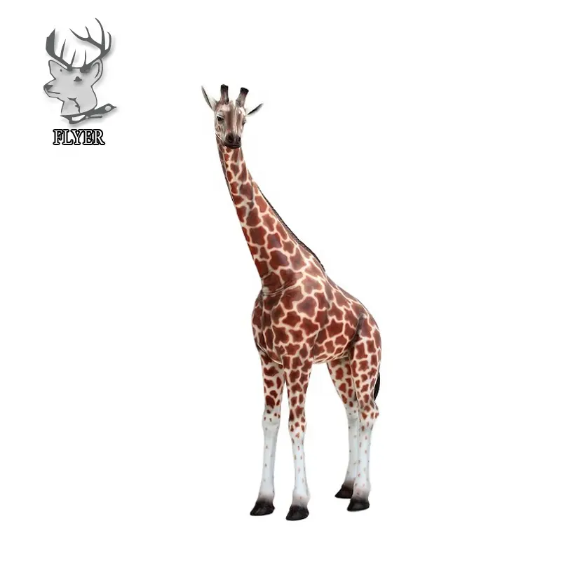 Outdoor-Dekoration lebensgroße Glasfaser Giraffe Statue Harz Giraffe zu verkaufen