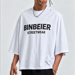 Camisetas Personalizadas BINBEIER para Hombre, Camisetas <span class=keywords><strong>de</strong></span> Algodón Grueso, Camisetas Personalizadas <span class=keywords><strong>de</strong></span> Alta Calidad con Diseño Personalizado, Camiseta Corta Cuadrada para Hombre OEM - Product Image 1