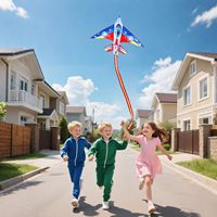 Cerf-volant avion de chasse pour enfants et adultes, grand cerf-volant facile à piloter pour la plage et les activités en plein air au parc