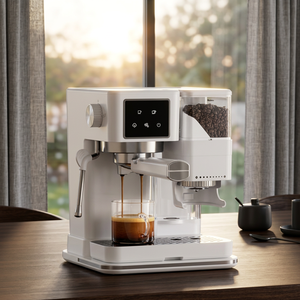 Cafetera Espresso Semiautomática de 20 Bares con Pantalla LCD, Vaporizador de Leche, Acero Inoxidable, para Hogar y Cocina - Product Image 1