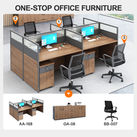 Poste de Travail Modulaire Moderne pour Bureau, Cubicule Modulaire 4 à 6 Places, Bureau Ouvert pour Personnel, Solutions de Mobilier de Bureau