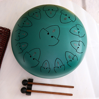 Small Size 12 Inch (30cm) Steel Tongue Drum with Titanium Alloy Construction Mallet & Instruction Manual for Music Enlightenment