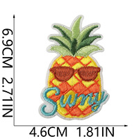 Patchs décoratifs thermocollants pour vêtements et sacs à dos, broderie de fruits d'été mignons : pêche, citron, avocat, ananas