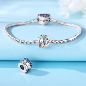 Original White Copper <b>Bead</b> <b>Bracelet</b> - DIY Sparkling Trendy Stone-Inlaid <b>Bead</b> Jewelry, Personalized Women's Jewelry - Product Image 2