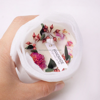 Bougie en cire de soja aromathérapie personnalisée faite à la main belle fleur sèche parfumée pour des occasions comme Thanksgiving et la fête des mères