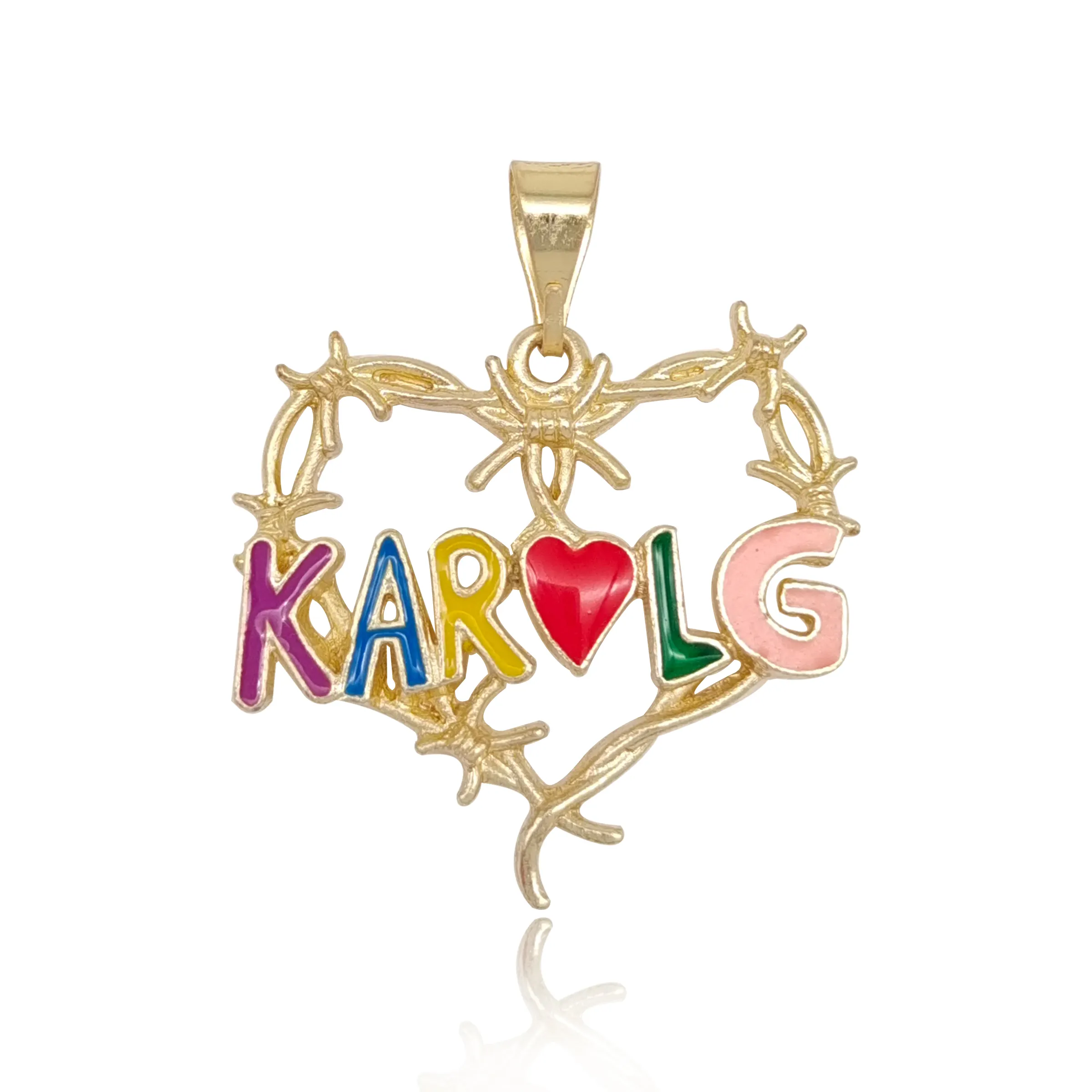 Hot Singer Karol g charm 14K placcato oro Manana Sera Bonito ciondolo Punk gotico lega regalo per i fan collana karol g a forma di cuore