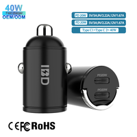 Chargeur de voiture double USB Type-C en métal pour Mini, 60W 48W 40W 38W, avec charge rapide PD 30W QC 18W pour téléphone portable et écouteurs