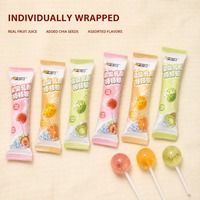 Op maat gemaakte OEM ODM lolly's gemengde fruitsap chia zaad bolvormige harde snoepjes groothandel partij cadeau kinderen