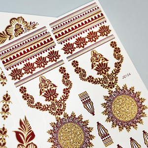 Adesivi per Tatuaggi all'Henné Indiano Marrone Dorato all'Ingrosso, Decalcomanie per Mani, Piedi e Corpo, Arte Corporea Impermeabile, Tatuaggi Temporanei - Product Image 4