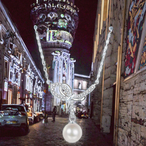 Elegant 8mm Shell Pearl Butterfly Design Pendant Necklace Women S925 Silver Jewelry Trendy <b>Gift</b> Moissanite - Product Image 3