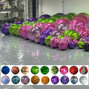 Boule métallique <span class=keywords><strong>gonflable</strong></span> boule miroir <span class=keywords><strong>gonflable</strong></span> décorative ballons métalliques grandes boules miroir gonflables géantes brillantes argentées - Product Image 1