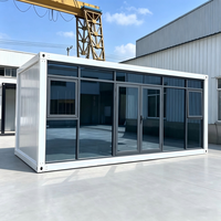 SKYLINE Casa Contenedor Prefabricada Modular Personalizada con Muro Cortina de Vidrio Transpirable y Ventanas de Vidrio