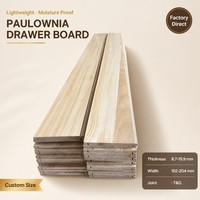 Tablero de Cajón de Madera de Paulownia con Corte en Cola de Golondrina, Lado de Cajón Kiri, Cantos Encolados, Lijado, Secado en Horno, Anti-Deformación para Fabricación de Muebles