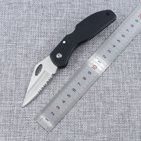 Couteau pliant à lame dentelée de 170 mm avec manche en ABS, directement de l'usine, pour la défense personnelle en extérieur, outil de poche compact, usage domestique, couteau cadeau