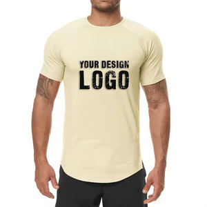 T-shirt de sport pour homme en polyester décontracté d'été, séchage rapide, vente en gros OEM, course à pied, évacuation de l'humidité, coupe ajustée - Product Image 2