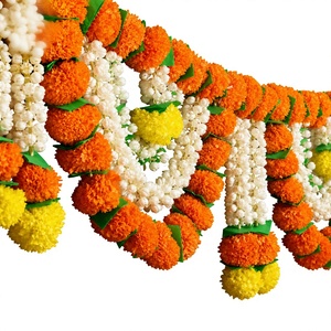 Artificial Metal Marigold <b>Flower</b> Toran Door Hanging Indian Wedding Diwali Indoor Outdoor Festive Home <b>Decor</b> Garlands - Product Image 1