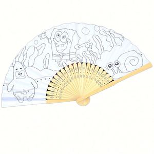 Abanicos Plegables de Bambú y Poliéster para Sublimación, Abanico de Mano Plegable de Tela de Bambú, Abanico de Mano Plegable con Sonido - Product Image 1