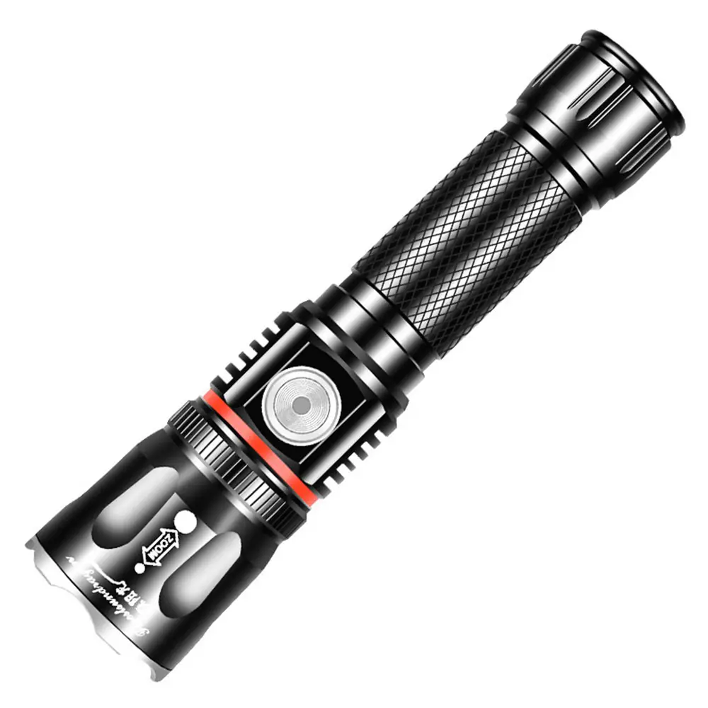 LED stretch flashlight multi-function tactical torch L2 ultra-bright long-range outdoor rechargeable flashlight