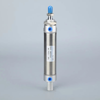 Cylindres pneumatiques miniatures série MA MA16, corps en acier inoxydable, type rond, pièces pneumatiques