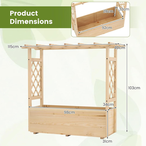 Panneau de <span class=keywords><strong>treillis</strong></span> <span class=keywords><strong>en</strong></span> <span class=keywords><strong>bois</strong></span> avec grille pour plantes grimpantes, jardinière de patio, bac à fleurs pour patio et jardin, plantes et végétaux grimpants - Product Image 4
