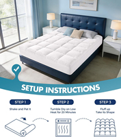 Surmatelas en mousse à mémoire de forme déchiquetée ultra-douce 2000 g/m² avec coussin de protection extra doux et doublure alternative pour usage domestique