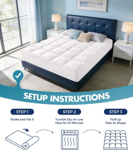 Topper Materasso in Memory Foam Sfilacciato 2000gsm, Extra Morbido con <span class=keywords><strong>Rivestimento</strong></span> Alternativo per Uso Domestico - Product Image 3