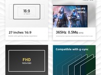 Moniteur de jeu professionnel 27 pouces 380Hz/360Hz IPS rapide 0,5 ms Réponse instantanée 0,5gtg Noir avec haut-parleurs