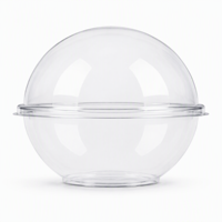 Boîte transparente en PET recyclable pour mousse, emballage ovale transparent en gros pour pâtisserie, tiramisu, dessert, gâteau, salade à emporter avec poignée
