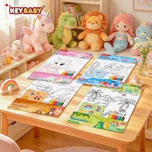 Carnets de coloriage simples pour enfants, personnages mignons DIY, en papier artistique non relié, avec pigments, pour la vente en magasin - Édition 2026 - Product Image 2