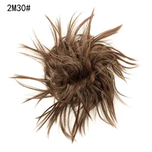 Mylulu ücretsiz örnek sıcak dağınık Chignon scrunelastic düz sentetik saç Bun elastik bant Updo ile postiş