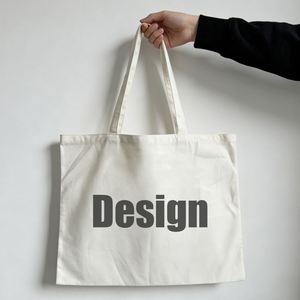 Bolsa de Tela Reutilizable Ecológica de 12oz/16oz con Logotipo Personalizado, Patrón de Letras y Cierre de Cremallera para Compras y Playa - Product Image 1