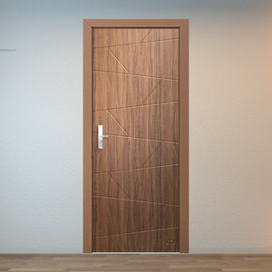 Puerta corredera de 4 paneles de MDF y PVC de madera sostenible de estilo moderno MOQ bajo OEM para uso en apartamentos y exteriores en Vietnam - Product Image 1
