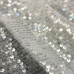 Tela de lentejuelas de 5mm, tela de malla con cuentas volteadas, tela de malla de lentejuelas tejida y tejida, vestido de noche para mujer, accesorios de moda - Product Image 4