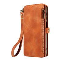 Dompet Kulit PU untuk Samsung S25/S26, 9 Slot Kartu + Kantong Koin Ber-resleting, Penyangga, Pemblokir RFID, 360 °   Perlindungan