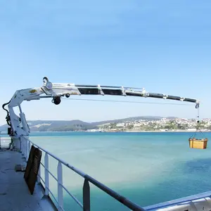 20 T Ship Jib Crane With Telescopic Boom 5 Ton Telescoping Hydraulic Boom Marine Crane