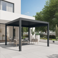 Pergola à lames orientables 3m x 6m, double lames en aluminium, structure en alliage d'aluminium, toit réglable étanche, durable, couleur anthracite