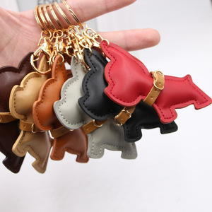 PUNK French Bulldog พวงกุญแจหนัง PU สำหรับผู้หญิงและผู้ชายคนรักสัตว์เลี้ยง - Product Image 3