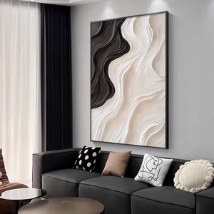 Décoration d'intérieur 3D en gros, Art mural moderne abstrait nordique noir et blanc, Design tendance, Impression <span class=keywords><strong>sur</strong></span> papier, Peinture en <span class=keywords><strong>porcelaine</strong></span> cristalline - Product Image 1