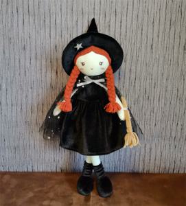 Usine Fait À La Main Jolie 36cm Enchanté Jardin Sorcière Doux Poupée Jouet En Peluche Doux Fille Poupée avec Balai-Tenue Noire - Product Image 4