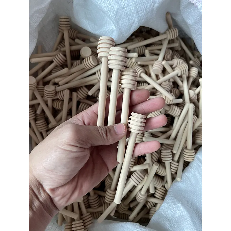 Wholesale Custom Multi Size Wooden Honey Dipper Stirrer Spoon Stick With Logo