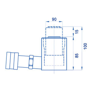 Vérin hydraulique compact à simple effet OMCN 363/AM avec rappel par ressort, hauteur 100mm, 50 tonnes - Product Image 2
