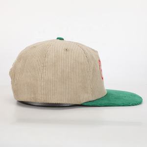 BSCI all'ingrosso personalizzato <span class=keywords><strong>di</strong></span> alta qualità Oem ricamo Logo 5 pannello Sport cappello a tesa piatta, cammello velluto a coste Gorras,Hip Hop Snapback Cap - Product Image 4