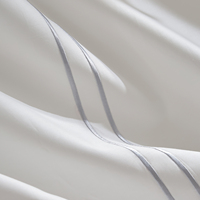 Ensemble de draps de lit 100% coton 100S satiné tissé 300tc broderie jacquard 4 pièces Housse de couette et drap plat de luxe sur mesure